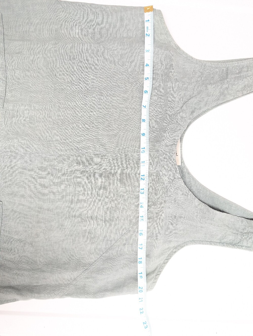 Eve Gravel Linen Blend Sleeveless Pocket Dress Size L - Picture 7 of 9